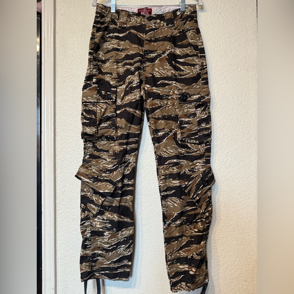 Match Brown and Black Cargo Pants with Durable Fabric